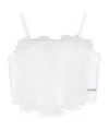 Monnalisa Tulle-trim Cotton Tank Top In White