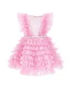 Monnalisa Kids' Tulle Dress W/ruffles In Pink