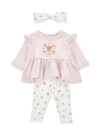 Monnalisa Babies'   Tunic Leggings Bows Set In Pink