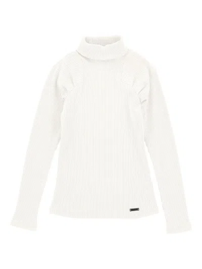 Monnalisa Kids' Turtleneck Sweater In White