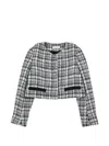 Monnalisa Tweed Cropped Jacket In Multi