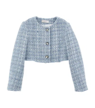 Monnalisa Kids' Tweed Jacket In Blue