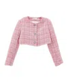 Monnalisa Tweed Jacket In Pink