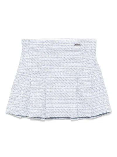 Monnalisa Kids' Tweed Mini Skirt In 蓝色