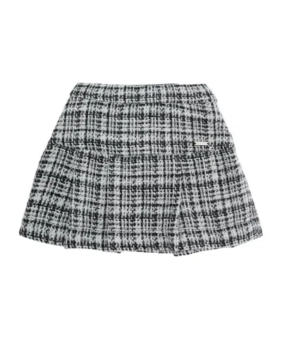 Monnalisa Tweed Skirt In Gray