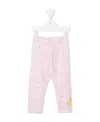 Monnalisa Tweety-motif Cloud-print Leggings In Pink