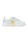 Monnalisa Tweety-print Lace-up Sneakers In White