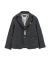 Monnalisa Two-button Herringbone Blazer In Medium Grey