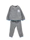 Monnalisa Two-piece Chenille Tracksuit In Grey