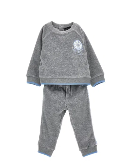 Monnalisa Babies'   Two-piece Chenille Tracksuit In Grey