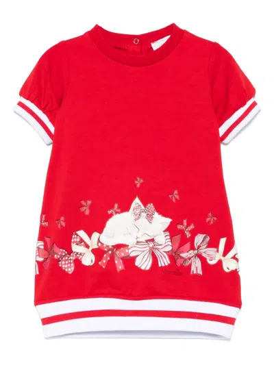 Monnalisa Babies' Two-tone Dress In 红色