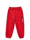 Monnalisa Two-tone Fleece Joggers In Red