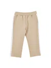 Monnalisa Two-tone Fleece Trousers In Ecru + White