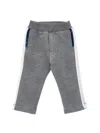Monnalisa Two-tone Fleece Trousers In Medium Grey