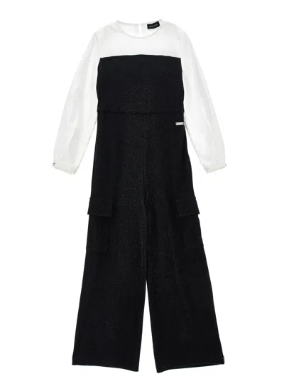MONNALISA MONNALISA  TWO-TONE GLITTER JUMPSUIT