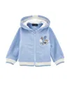 Monnalisa Two-tone Hoodie In Light Blue + Cream