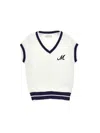 Monnalisa Two-tone Knitted Waistcoat In White