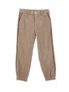 Monnalisa Two-tone Velvet Trousers In Dove Grey