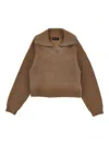 Monnalisa V-neck Sweater In Brown