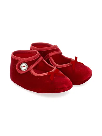 Monnalisa Babies' Velvet Ballet Flats In Red