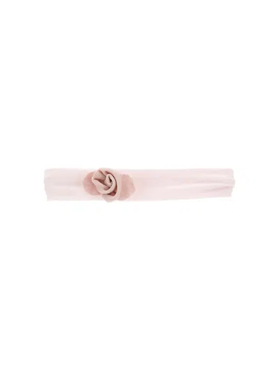 Monnalisa Kids'   Velvet Band With Rose In Pink