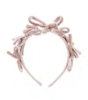 Monnalisa Bow-detail Velvet Hair Band In Yellow