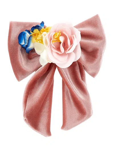 Monnalisa Kids'   Velvet Clasp Brooch In Cyclamen