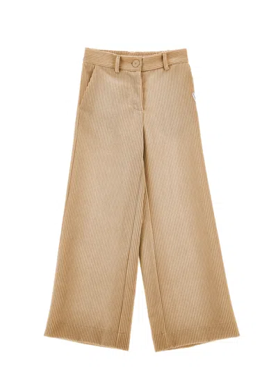Monnalisa Kids'   Velvet Corduroy Trousers In Beige