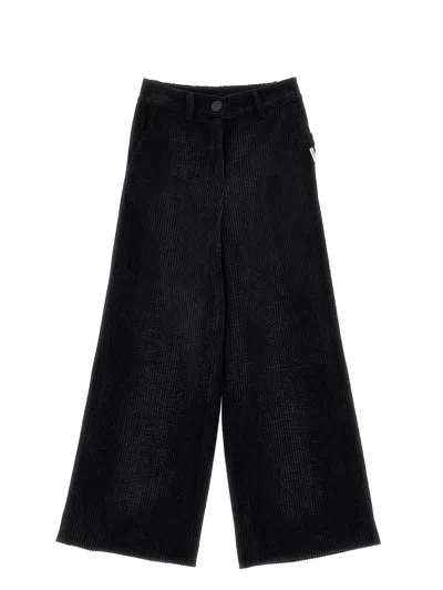 Monnalisa Kids'   Velvet Corduroy Trousers In Black