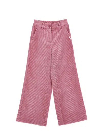 Monnalisa Kids'   Velvet Corduroy Trousers In Blush Pink