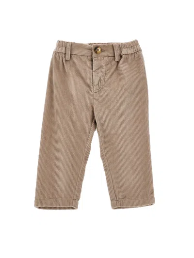 Monnalisa Kids'   Velvet Corduroy Trousers In Dove Grey