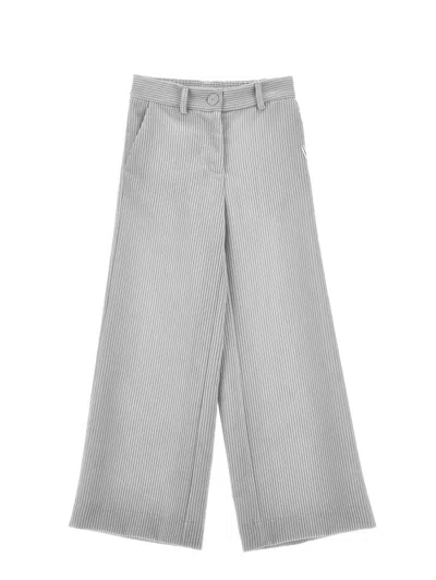 Monnalisa Kids'   Velvet Corduroy Trousers In Grey