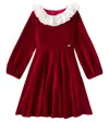 Monnalisa Velvet Dress In Red