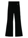 Monnalisa Velvet Flared Trousers In Black
