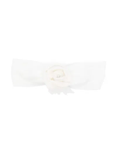Monnalisa Babies' Velvet-flower Headband In White