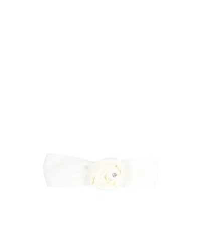 Monnalisa Velvet-flower Headband In White