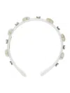 Monnalisa Velvet Hairband In Cream