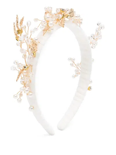 Monnalisa Kids' Velvet Head Band In White