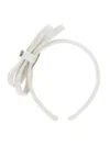 Monnalisa Velvet Headband With Bow In Cream