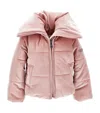 Monnalisa Chenille Padded Jacket In Yellow
