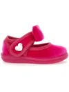 Monnalisa Velvet Shoes With Bow In Fuchsia