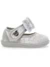 Monnalisa Velvet Shoes With Bow In Grey