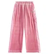 Monnalisa Velvet Sweatpants In Pink