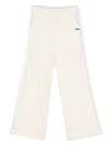 Monnalisa Velvet Track Pants In White