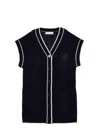 Monnalisa Vest With Logo Buttons In Blue