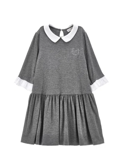 Monnalisa Kids'   Viscose Jersey Dress In Medium Grey