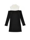 Monnalisa Cut-out Shoulder Dress (4-16 Years) In Black + Cream