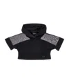 Monnalisa Viscose Short Hoodie In Black