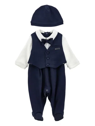 Monnalisa Babies' Waistcoat Bow-tie Playsuit Set (set Of Two) In Multi