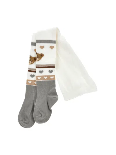 Monnalisa Kids'   Warm Cotton Teddy Bear Tights In Gray